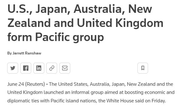 США і ще чотири країни створили союз для протистояння Китаю в Індо-Тихоокеанському регіоні