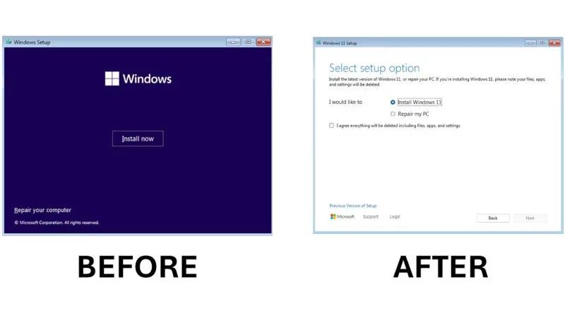Microsoft переробила інтерфейс установки Windows