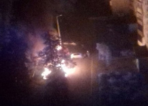 Несколько машин сгорели этой ночью на Героев Труда