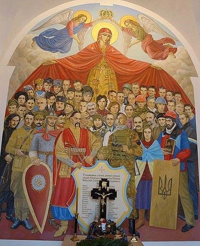 У Києві на фресці каплиці зобразили полеглих за Україну бійців