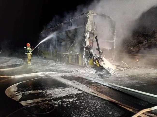 В Польше сгорел автобус Киев-Прага: первые подробности