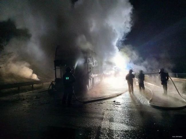 В Польше сгорел автобус Киев-Прага: первые подробности