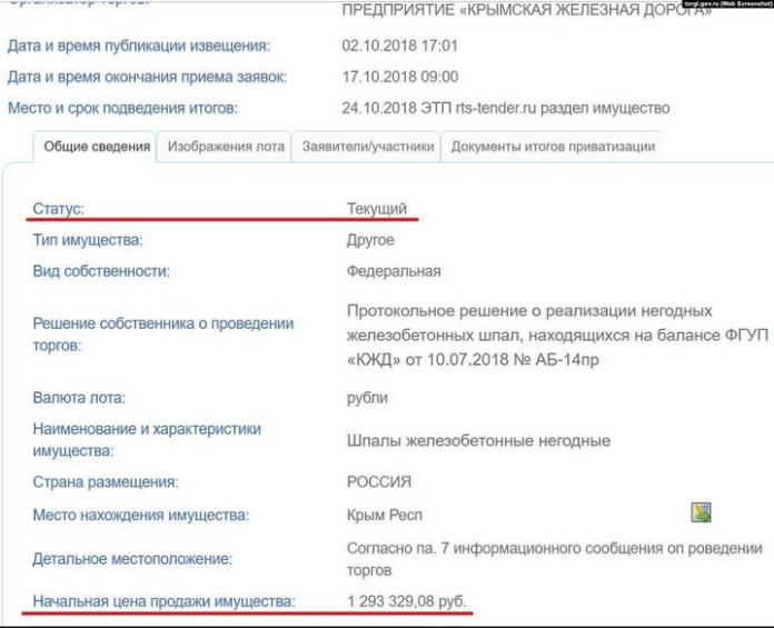 Продают даже шпалы: как российские оккупанты распродают имущество Укрзализныци