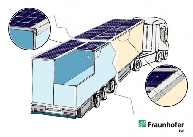 В Германии представили проект установки солнечных панелей на грузовиках