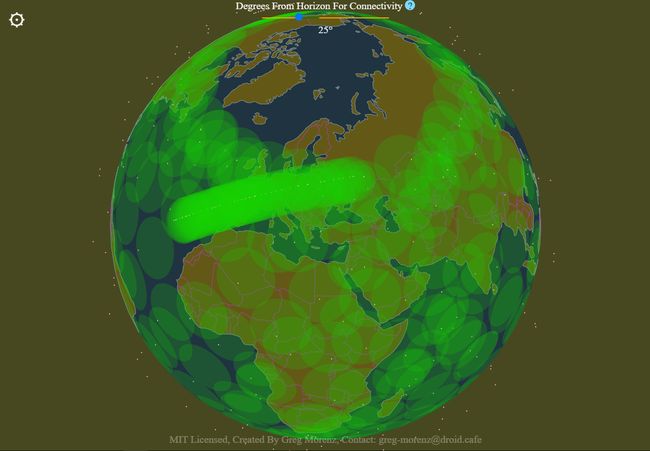 Опубликована карта движения спутников Starlink в реальном времени