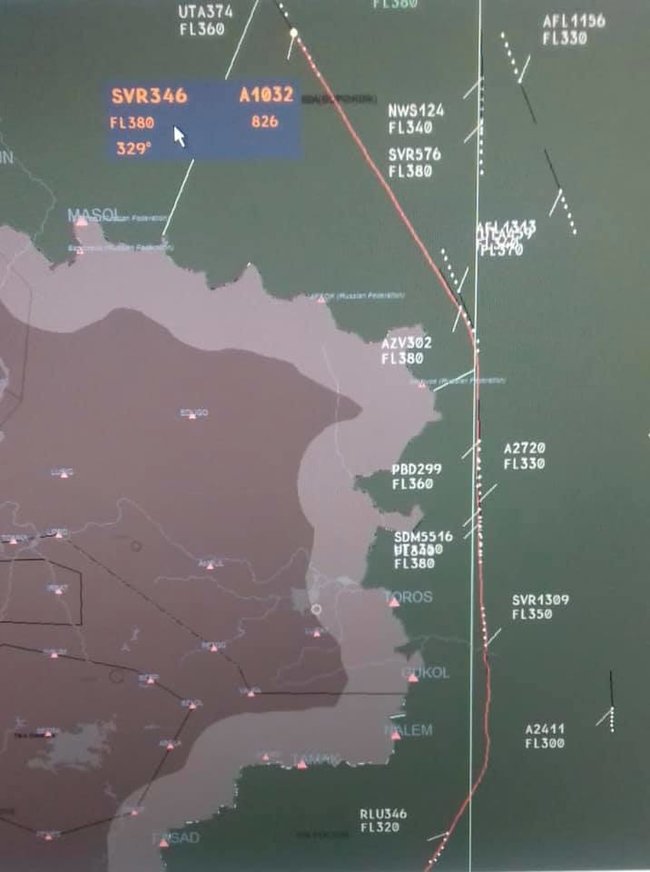 Российский пассажирский самолет не пересекал воздушное пространство на востоке Украины, - Украэрорух. КАРТА