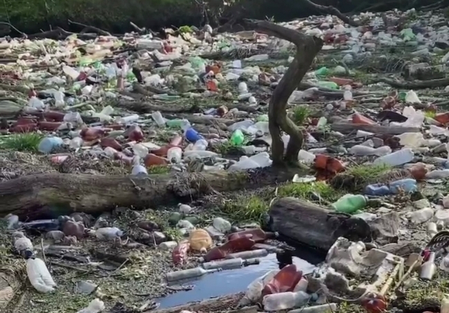 Река под Харьковом прекратилась в свалку мусора (ВИДЕО)