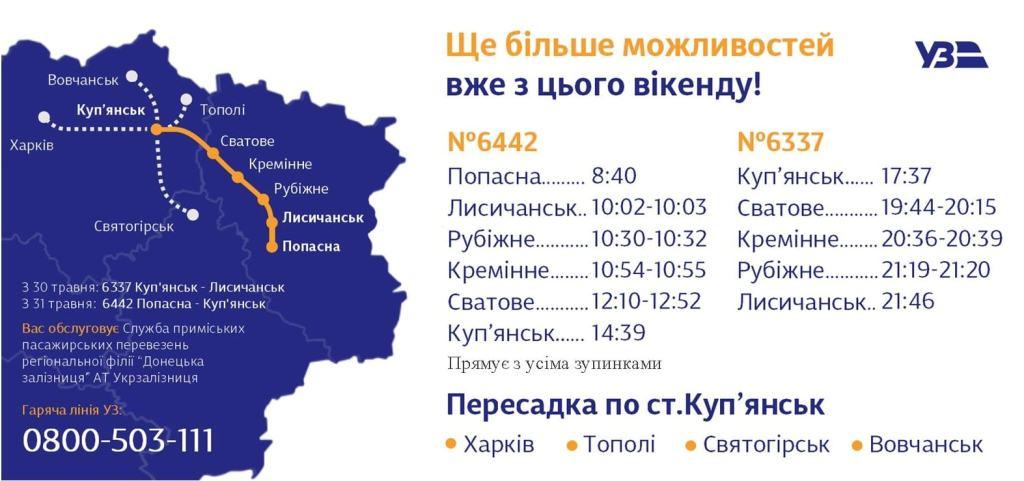 Поезда из Харьковской области на Донбасс меняют маршруты