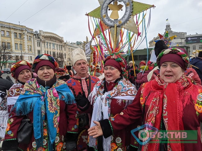С песнями и колядками: по центру Харькова прошел вертеп (ФОТО, ВИДЕО)