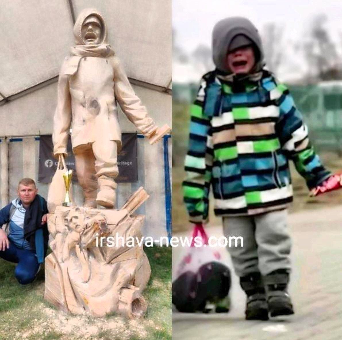Скульптура украинского мальчика, который плакал на границе с Польшей, победила на конкурсе в Лондоне