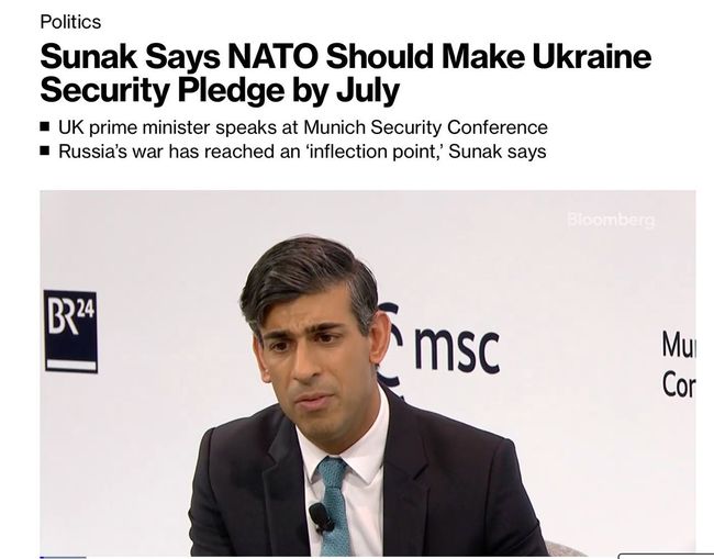 НАТО должны до июля закончить разработку проекта гарантий безопасности для Украины, — Риши Сунак