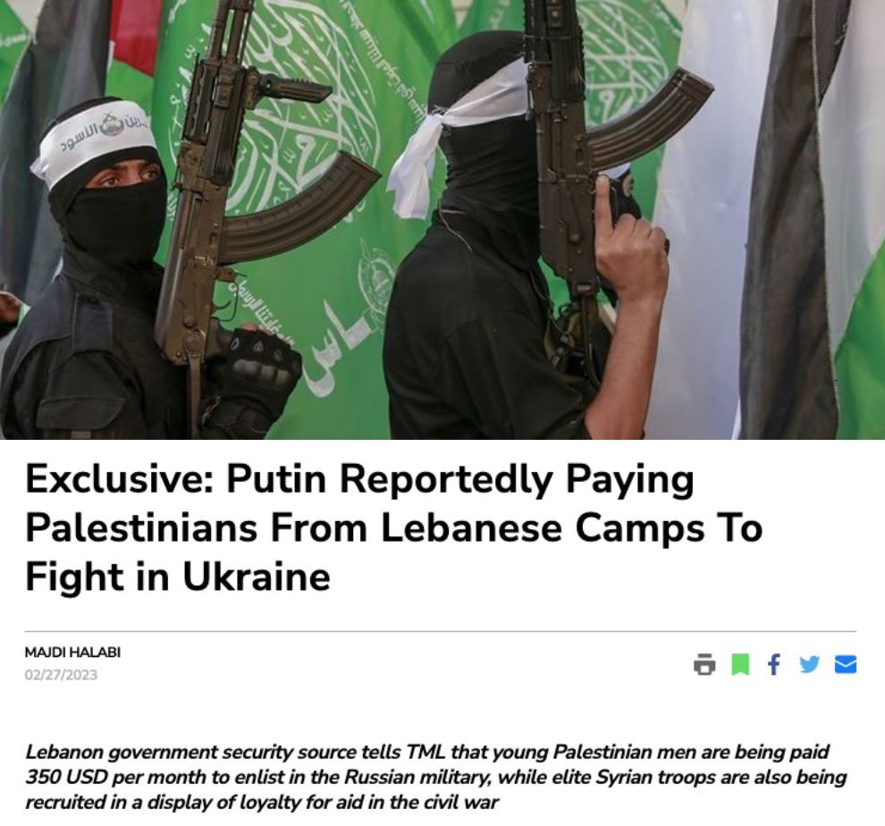 Когда зэки закончились: Россия вербует на войну против Украины палестинских наемников в Ливане