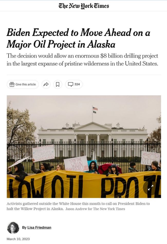 Байден ожидает продвижения крупного нефтяного проекта на Аляске
