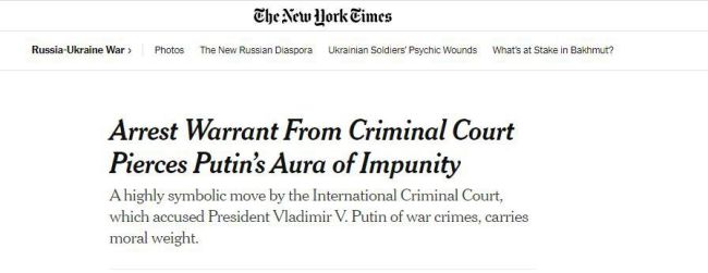 россия не сможет добиться снятия международных санкций без выполнения ордеров Международного уголовного суда в Гааге - The New York Times