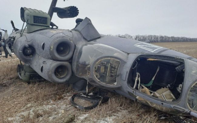 На Харківщині знайшли розбитий Ми-35М росіян