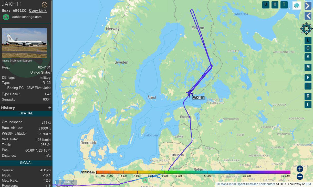 В кремле не отреагировали на разведывательный полёт вдоль всей российско-финской границы