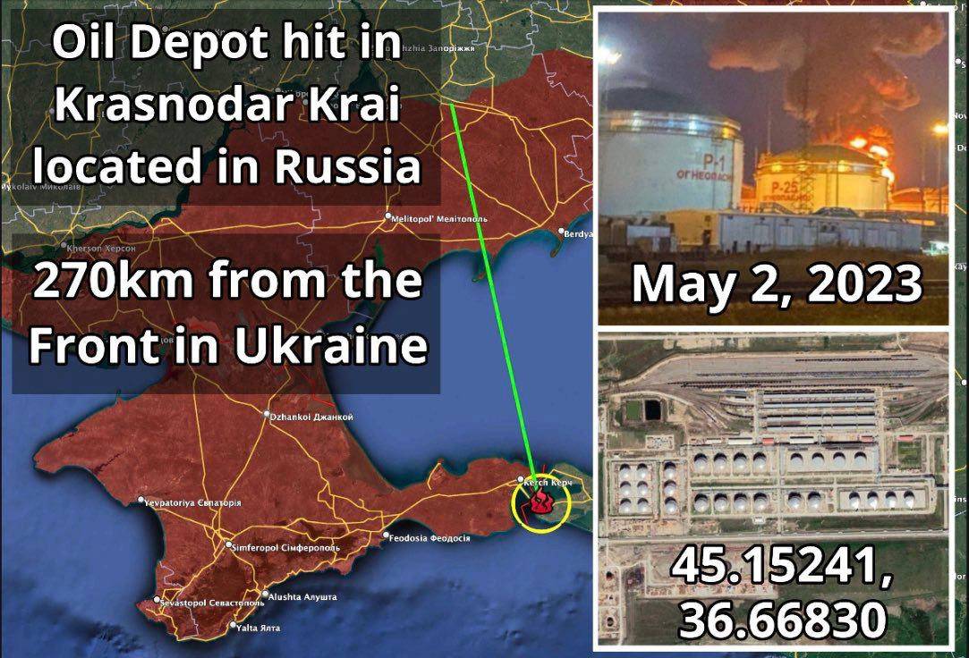 В российском порту в Краснодарском крае ночью загорелся резервуар с топливом
