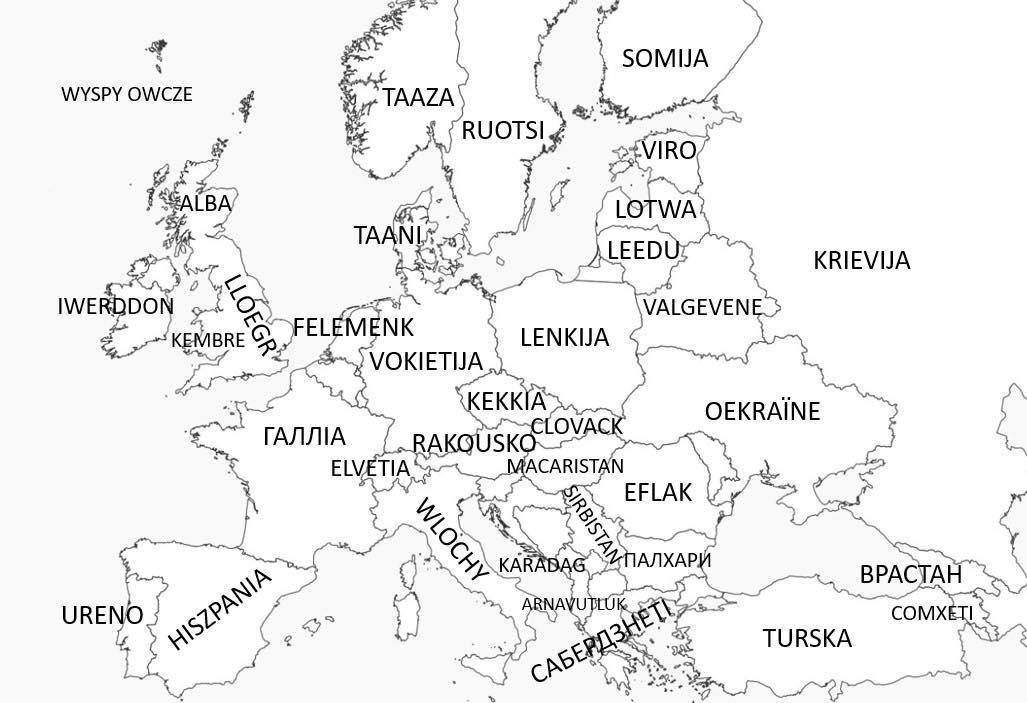 Назви країн Європи мовами сусідів