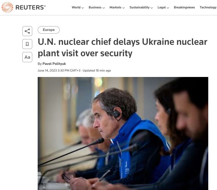 Гросси временно передумал ехать на Запорожскую АЭС «по соображениям безопасности», - Reuters