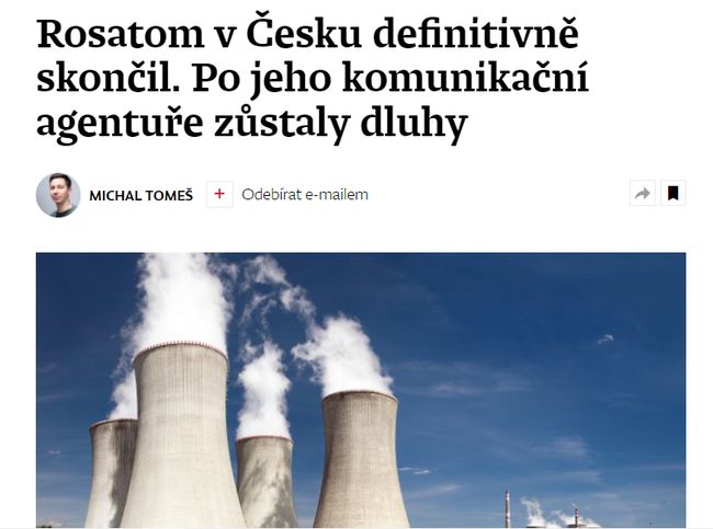 «Росатом» остаточно припинив свою діяльність у Чехії.