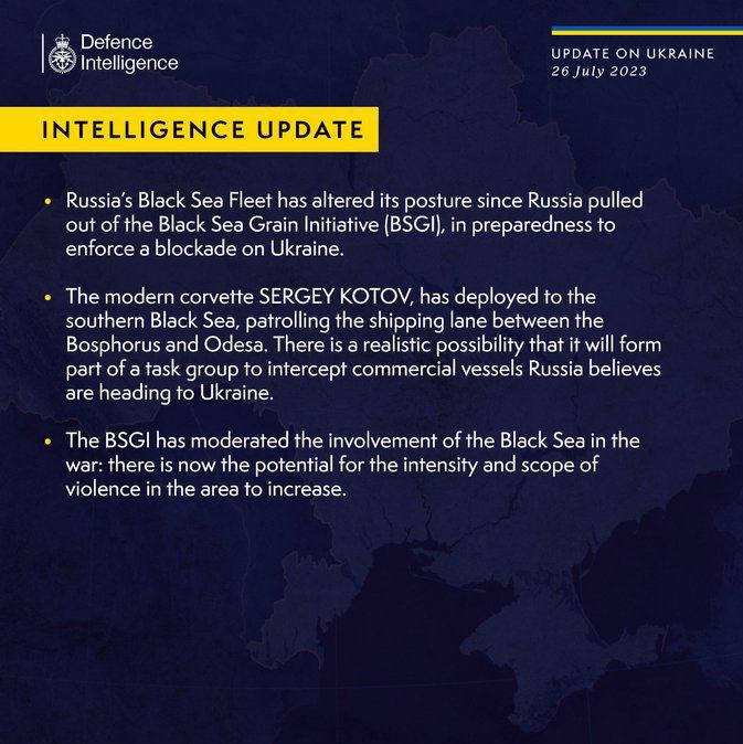 Британская военная разведка утверждает, что Россия планирует ввести морскую блокаду Украины