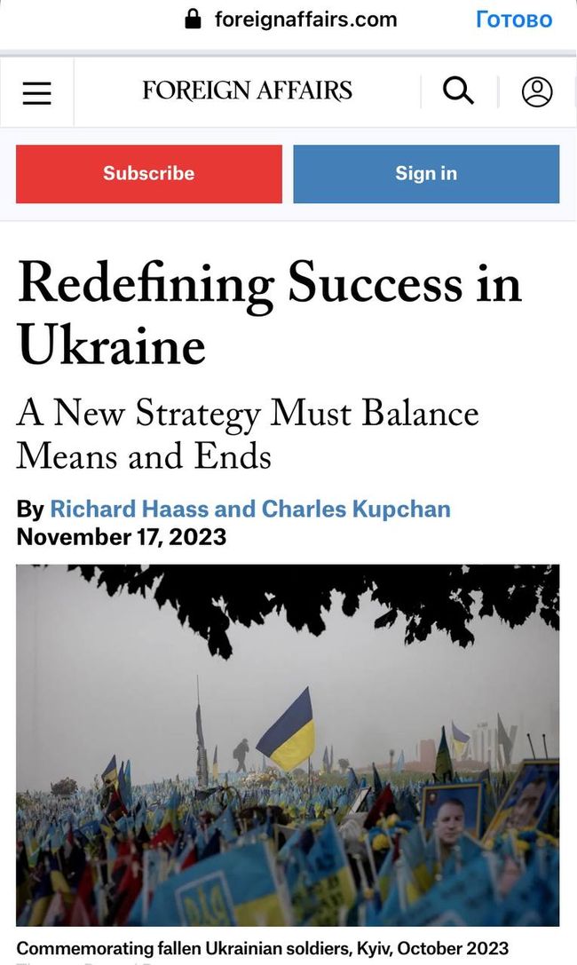 Напевно, це перший відкритий заклик з боку впливових американських аналітиків змусити Україну розпочати переговори з росією