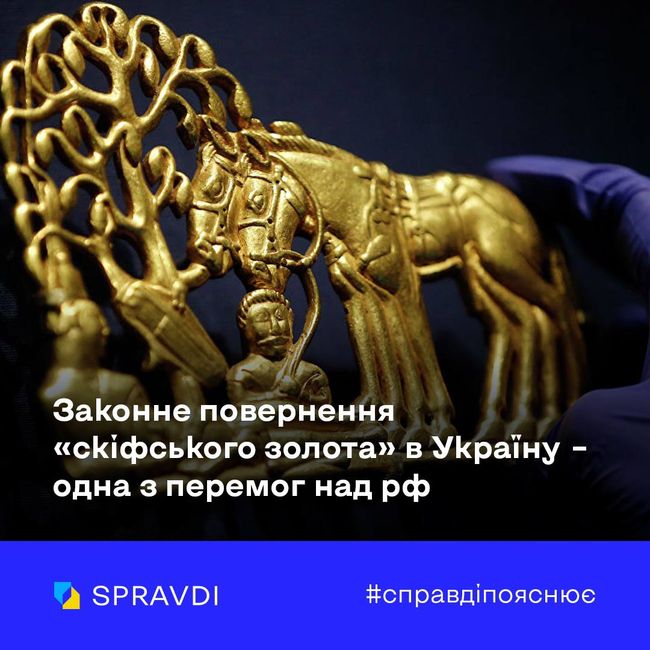 Законне повернення «скіфського золота» в Україну – це одна зі значних перемог над рф