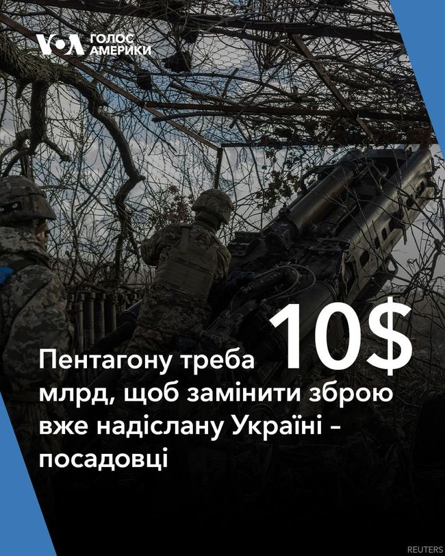 Пентагону не вистачає приблизно 10$ млрд, щоб забезпечити військо США зброєю на заміну вже надісланій в Україну — Voice of America