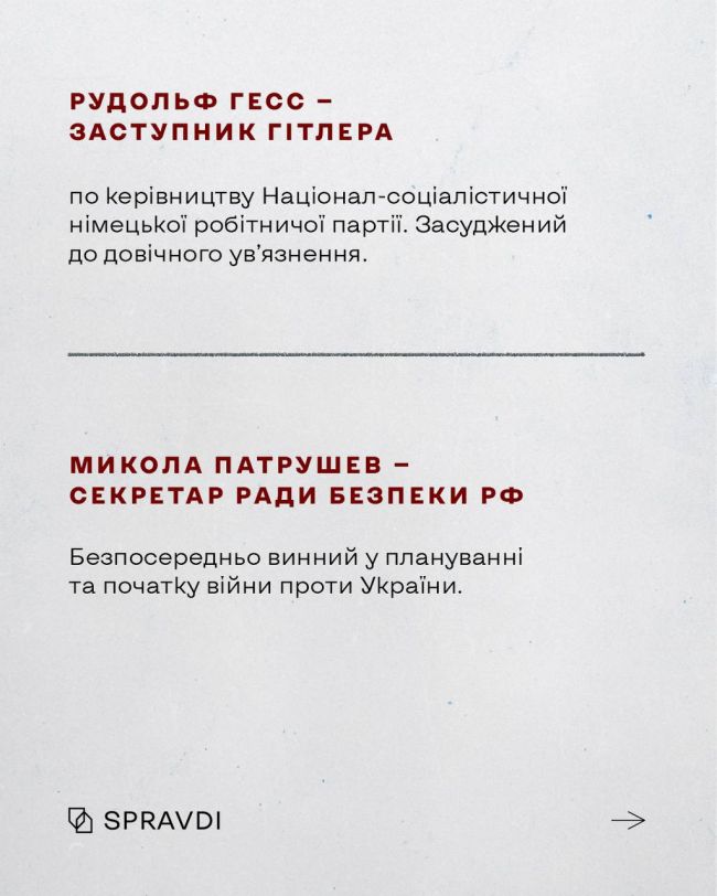 рашисти повторюють злочини нацистів, а тому повинні нести відповідне покарання