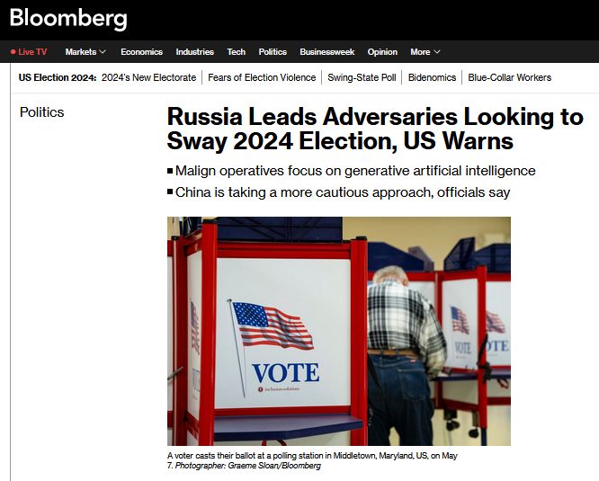 кремль та його союзники мають намір втрутитися у цьогорічну виборчу кампанію США – розвідка