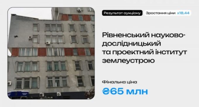 Фонд держмайна продав рівненський інститут: ціна зросла у 18 разів