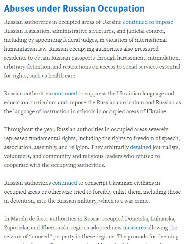 россия продолжает усиливать давление на жителей оккупированных территорий Украины