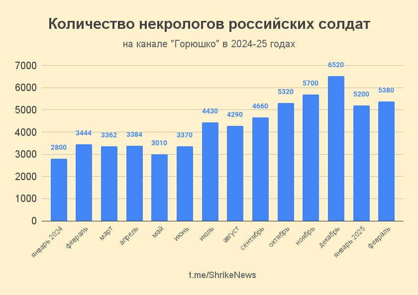 Потери рф за февраль 2025