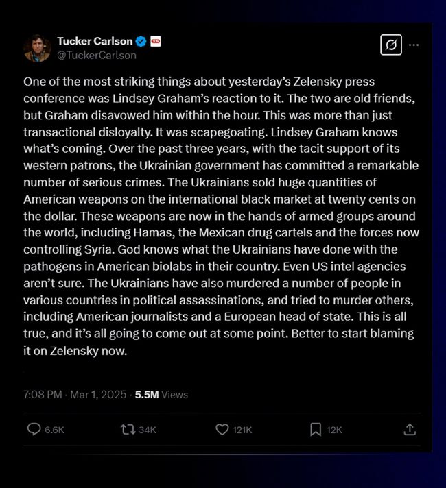 Шиза Такера Карлсона для гарного настрою