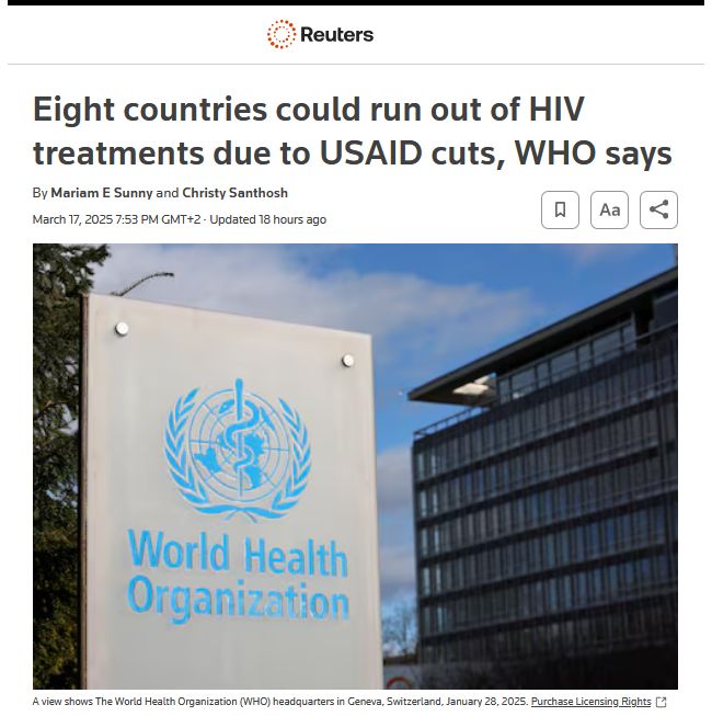 Українці з ВІЛ можуть залишитися без критично важливих медикаментів уже найближчим часом через рішення адміністрації Трампа, — Reuters