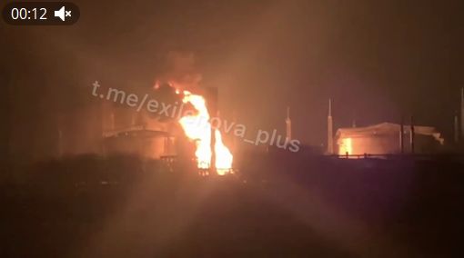 Горит пункт перевалки нефти «Кавказкая» в краснодарском крае