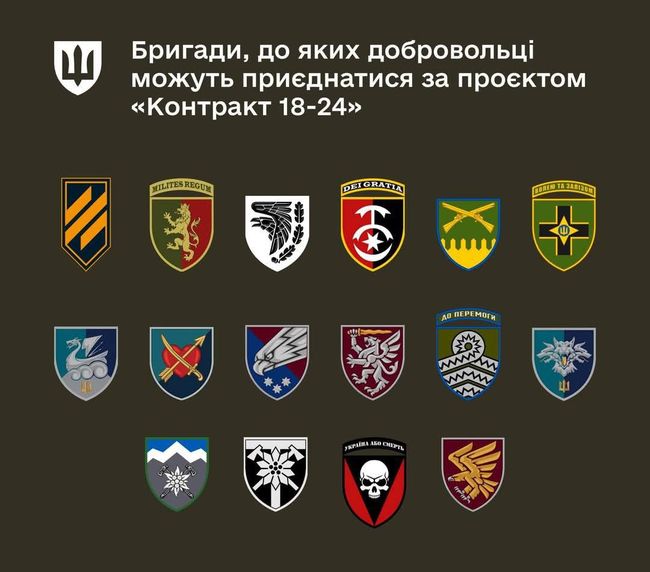 Расширен список бригад, к которым можно присоединиться по «Контракту 18-24» — Генштаб