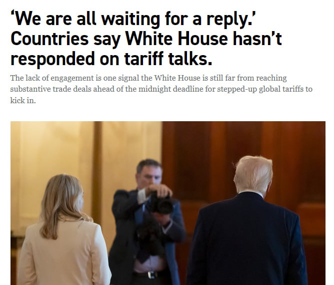 Тим часом Білий дім навіть не відповів на запити країн щодо переговорів про мита, — Politico