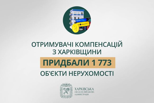 1773 квартир та будинків придбали на Харківщині за державною програмою «єВідновлення»
