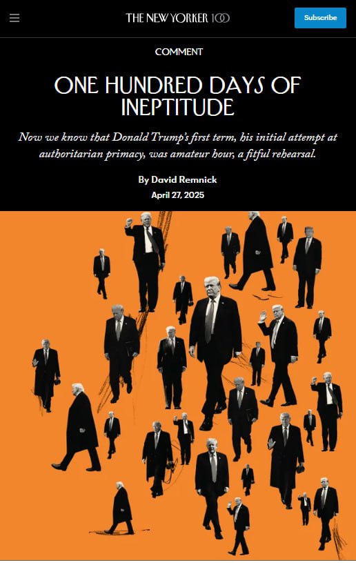 100 днів бездарності — The New Yorker підбив підсумок перших днів другого президентського терміну Дональда Трампа