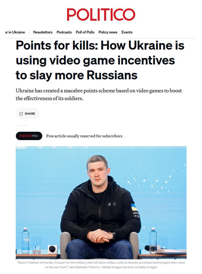 Очки за убийства: как Украина использует игровые стимулы, чтобы убивать больше россиян