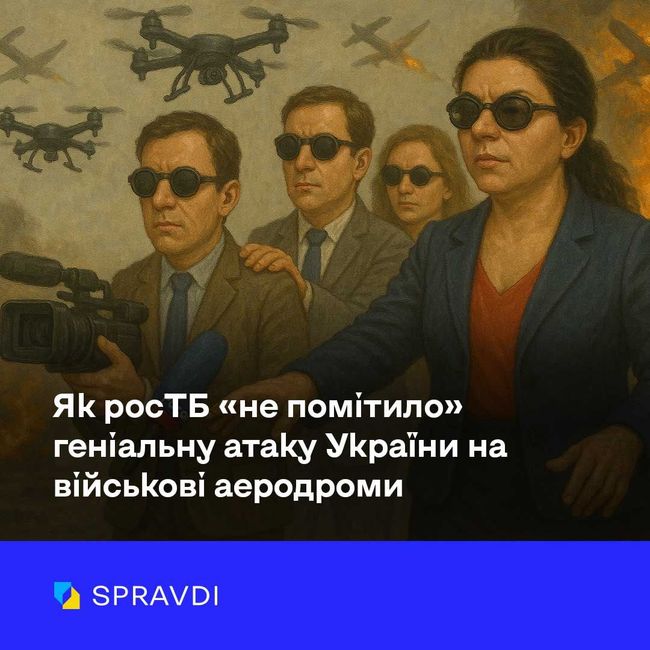 В етерах державних телеканалів рф масштабній атаці українських БпЛА на авіабази присвятили по 40 секунд