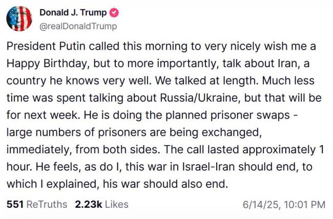 Трамп мило поговорив з путіним Трамп мило поговорив з путіним