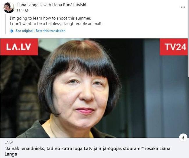 Якщо йде ворог, то з кожного вікна в Латвії має стирчати ствол!
