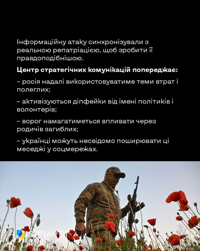 Масована інформаційна атака рф: як кремль паразитує на темі репатріації загиблих Масована інформаційна атака рф: як кремль паразитує на темі репатріації загиблих