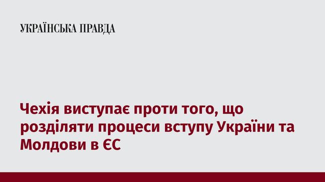 Чехія виступає проти того, щоб розділяти процеси вступу України та Молдови в ЄС