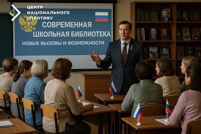 Після знищення українських книжок на ТОТ окупанти “перевиховують” бібліотекарів Після знищення українських книжок на ТОТ окупанти “перевиховують” бібліотекарів