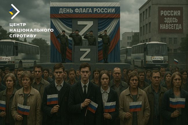 На ТОТ Запорізької області для урочистих заходів звозили масовку з Волгограда На ТОТ Запорізької області для урочистих заходів звозили масовку з Волгограда