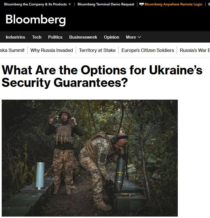 Bloomberg непогано пояснили, які є варіанти гарантій безпеки для України? І чи є вони взагалі