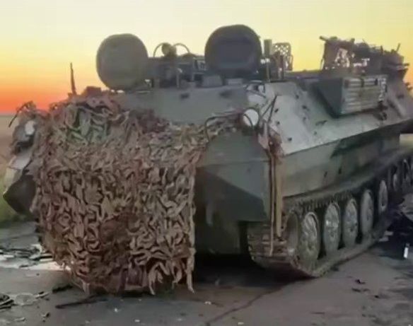 На этом фото изображена подбитая российская КШМ Р-149БМРг